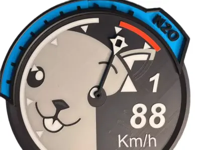 Tabby NFS Underground 2 Tachometer WALL CLOCK Design inspired 3D print model