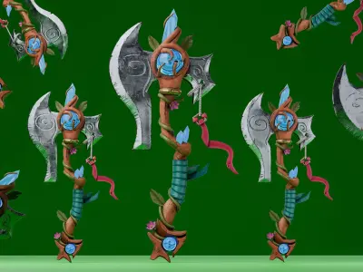 Stylized Axe Free low-poly 3D model