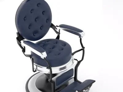 Alesso Professional Barber Chair blue 3D model