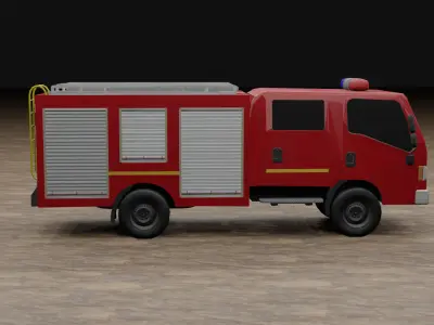 Fire Truck Low-poly 3D model from CGTrader - Low-poly