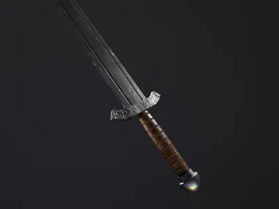 Short Sword PBR Low-poly 3D model