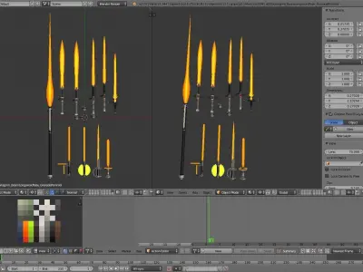 8 Beam Swords Low-poly 3D model