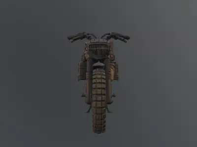 postapocalyptic motorcycle prop 3D model