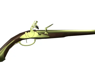 flintlock pistol Low-poly 3D model order