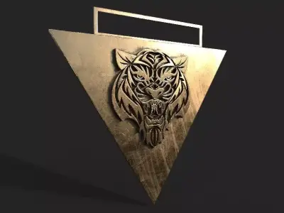 tiger pendant 3D printing model Low-poly 3D model