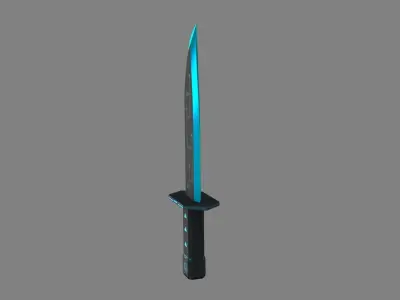 Futuristic SciFi Hunter Knife Low-poly 3D model