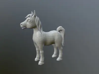 Stylized Horse Low-poly 3D model