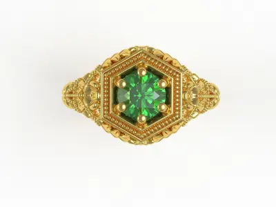 Retro Filigree Style Antique Ring 3D print model