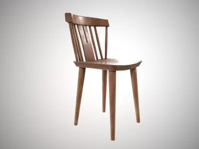 Scandinavian style chair Free low-poly 3D model