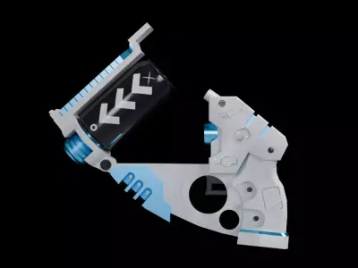 Pistol Low Poly 3D Model Game Ready PBR Quad Topology Low-poly 3D model
