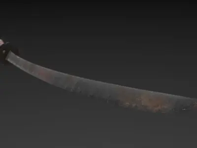 Katana Sword Low-poly 3D model Low-poly 3D model