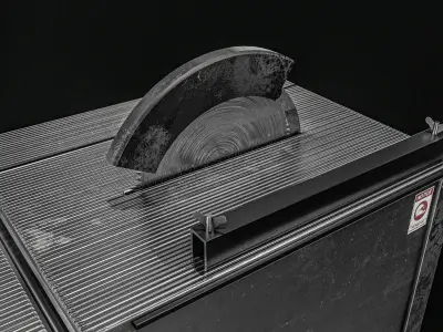 Table Saw Machine Low-poly 3D model