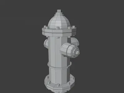 LowPoly red and yellow Fire hydrant with two color variants Free low-poly 3D model