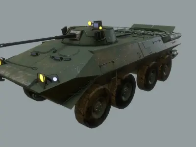 BTR-90 Russian APC Low-poly 3D model