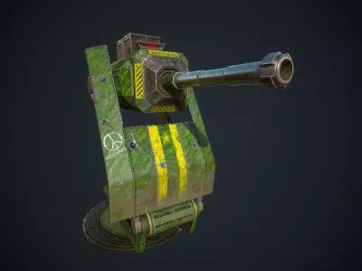Foldable turret Low-poly 3D model purchase