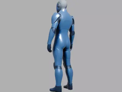 Blue Futuristic Sci Fi Armor 3D model