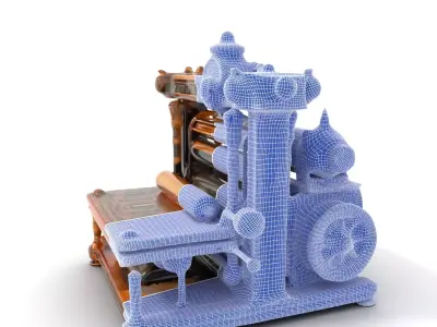 Antique Printing Press model pack Low-poly 3D model