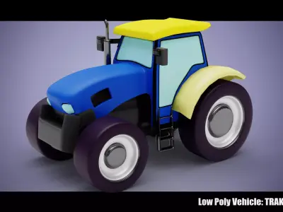 Low Poly Vehicle -  Traktor Low-poly 3D model
