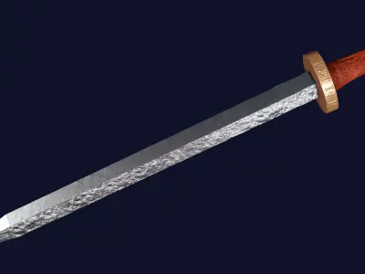 Gladius sword with Spatha handle Low-poly 3D model