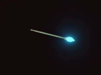 Stylized Mage Staff 3D Model Low-poly 3D model