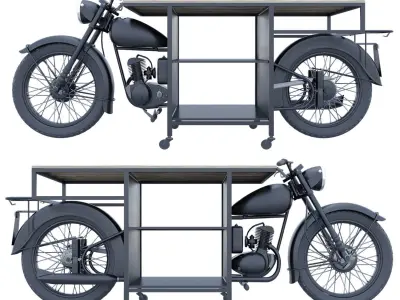 Console-Motorcycle motorcycle coffee table 3D model