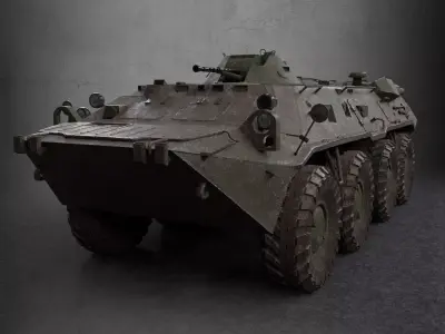 BTR-80 APC Low-poly 3D model