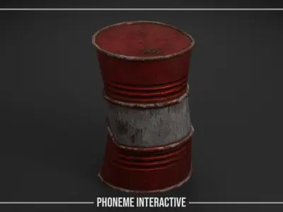 Gallon Drum - Game Ready Prop with Clean - Damaged Versions Free low-poly 3D model