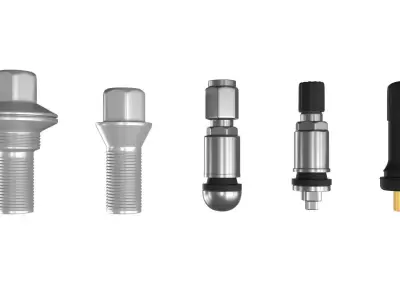 Valve Stem and Bolts Low-poly 3D model