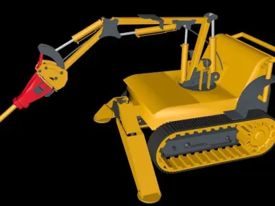 jack-hammer excavator 3D model