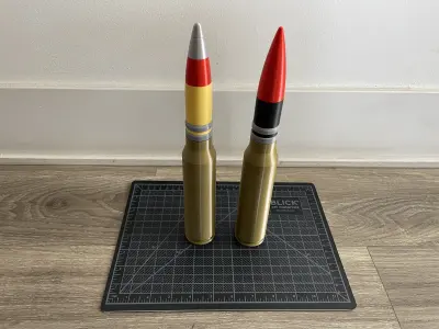 A10 Thunderbolt GAU-8 PGU14 API and PGU13 HEI 30mm x 173mm 3D print model