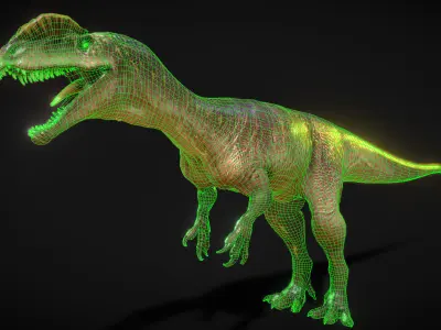 Dilophosaurus Low-poly 3D model purchase