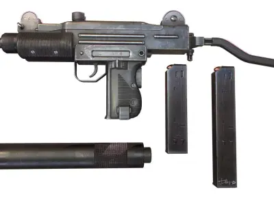 Mini Uzi Low-poly 3D model