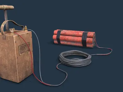 Dynamite Blaster Low-poly 3D model purchase