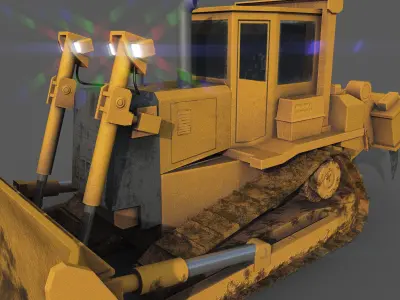 Bulldozer Low-poly 3D model Low-poly