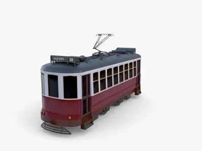 Historic tram V6 3D model