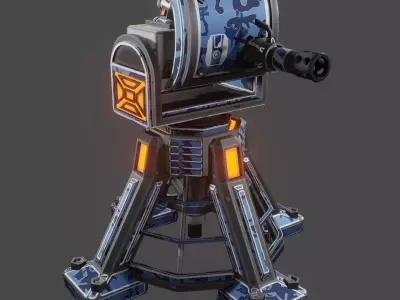 Missile Turret Low-poly 3D model purchase
