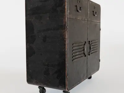 Industrial iron cabinet 3D model