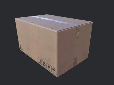 Cardboard Box 02 Low-poly 3D model