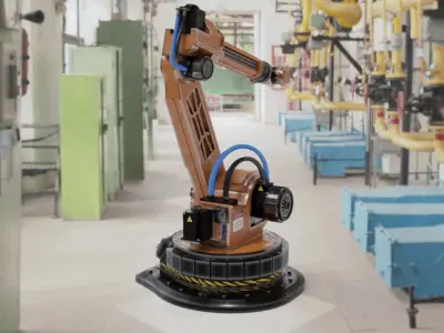 Robotic Arm Rigged and Animated 3D model purchase