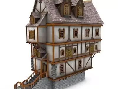Medieval Building 20 Tavern Low-poly 3D model