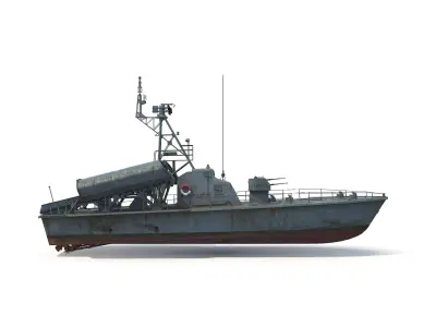 Soviet missile boat Project 183-R Low-poly 3D model