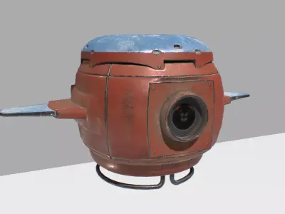 Sci fi camera drone Low-poly 3D model