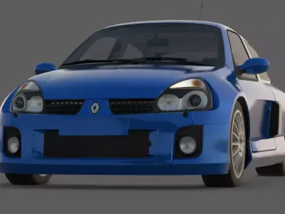 2003 Renault Clio V6 Renault Sport 3D Model  Mid-Engine Madness Low-poly 3D model