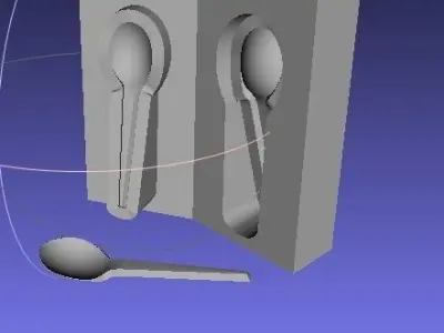 Plastic Spoon with Core and Cavity Free 3D model