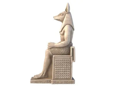 Anubis statue Low-poly 3D model