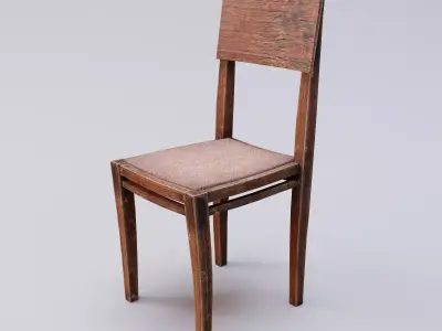 Old Wooden Chair Free low-poly 3D model
