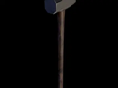 Hammer Low Poly 3D Model Low-poly 3D model