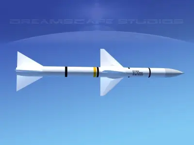 AIM-7 Sparrow Air to Air Missile Low-poly 3D model
