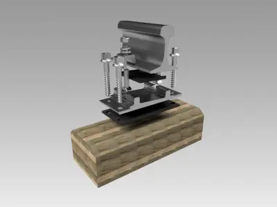 Rail fastening of KB-65 with a wooden bar 3D model