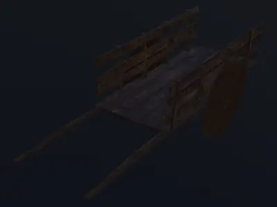 Fantasy Medieval Cart Free low-poly 3D model